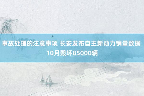 事故处理的注意事项 长安发布自主新动力销量数据 10月毁坏85000辆