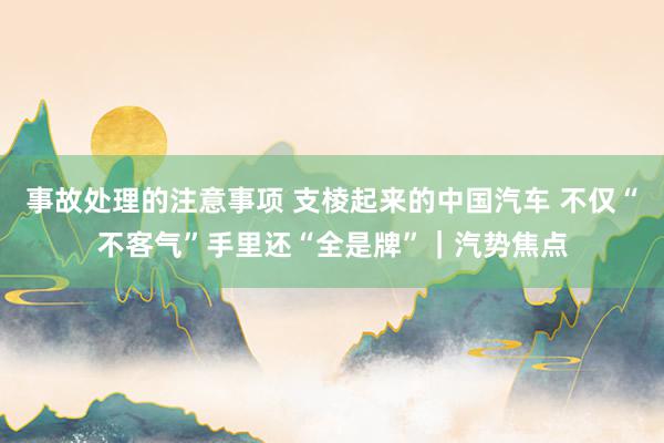 事故处理的注意事项 支棱起来的中国汽车 不仅“不客气”手里还“全是牌”｜汽势焦点