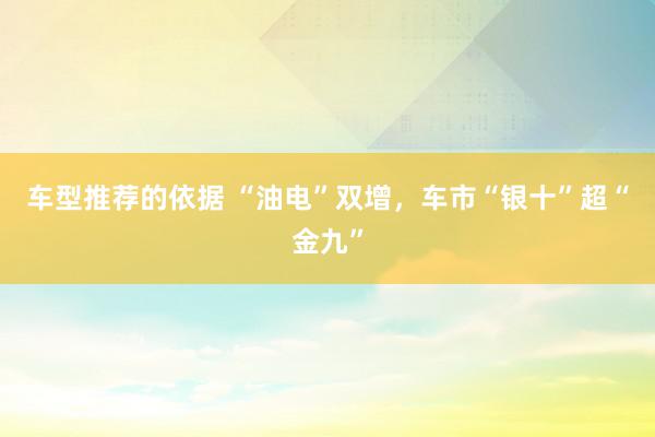 车型推荐的依据 “油电”双增，车市“银十”超“金九”