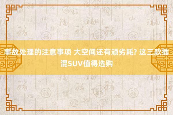 事故处理的注意事项 大空间还有顽劣耗? 这三款插混SUV值得选购