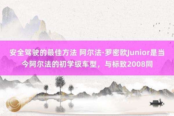 安全驾驶的最佳方法 阿尔法·罗密欧Junior是当今阿尔法的初学级车型，与标致2008同