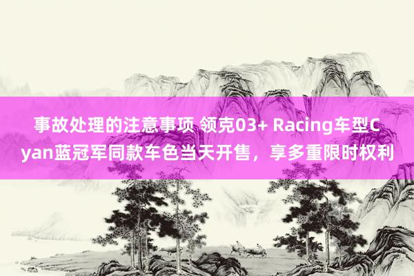 事故处理的注意事项 领克03+ Racing车型Cyan蓝冠军同款车色当天开售，享多重限时权利