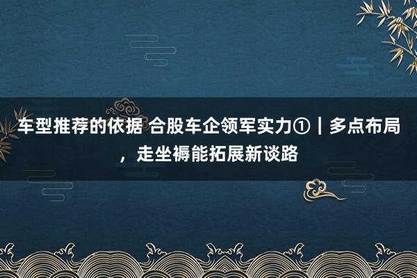 车型推荐的依据 合股车企领军实力①｜多点布局，走坐褥能拓展新谈路