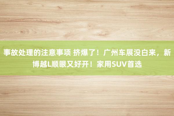 事故处理的注意事项 挤爆了！广州车展没白来，新博越L顺眼又好开！家用SUV首选