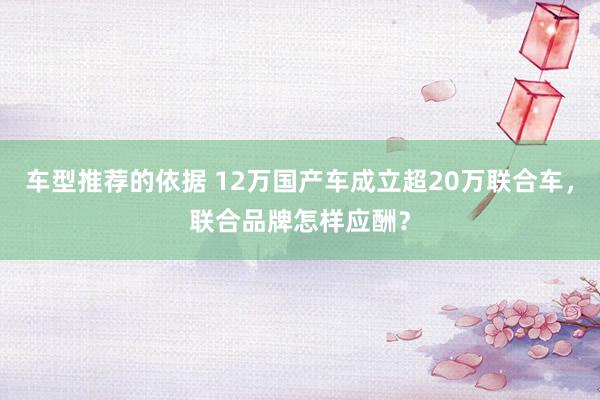 车型推荐的依据 12万国产车成立超20万联合车，联合品牌怎样应酬？