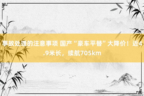 事故处理的注意事项 国产“豪车平替”大降价！近4.9米长，续航705km