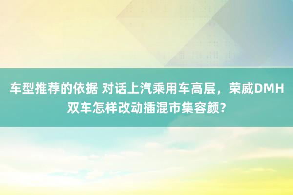 车型推荐的依据 对话上汽乘用车高层，荣威DMH双车怎样改动插混市集容颜？