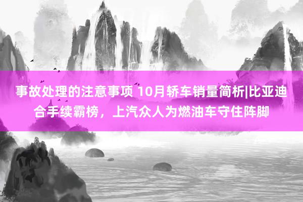 事故处理的注意事项 10月轿车销量简析|比亚迪合手续霸榜，上汽众人为燃油车守住阵脚