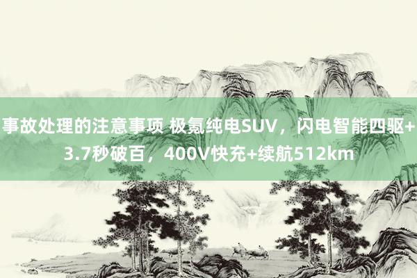 事故处理的注意事项 极氪纯电SUV，闪电智能四驱+3.7秒破百，400V快充+续航512km