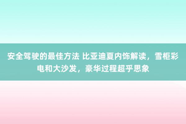 安全驾驶的最佳方法 比亚迪夏内饰解读，雪柜彩电和大沙发，豪华过程超乎思象