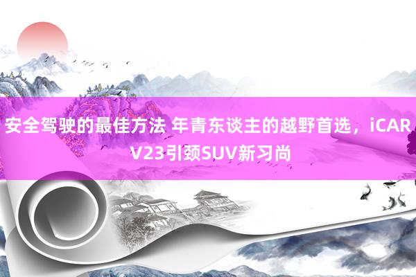 安全驾驶的最佳方法 年青东谈主的越野首选，iCAR V23引颈SUV新习尚