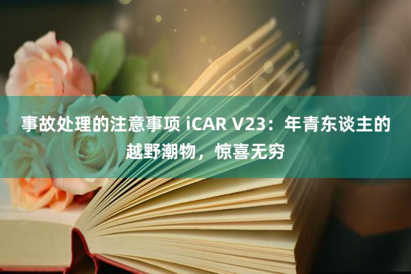 事故处理的注意事项 iCAR V23：年青东谈主的越野潮物，惊喜无穷