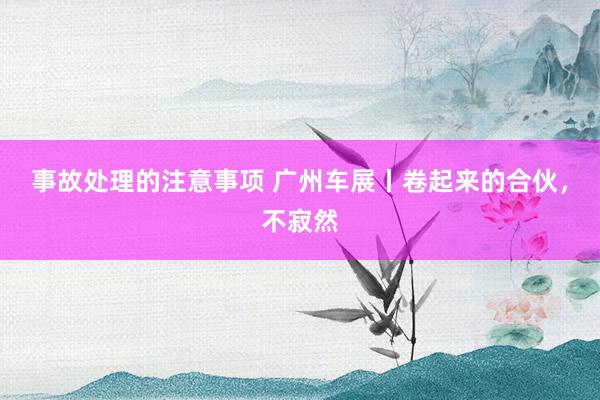 事故处理的注意事项 广州车展丨卷起来的合伙，不寂然