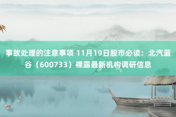 事故处理的注意事项 11月19日股市必读：北汽蓝谷（600733）裸露最新机构调研信息