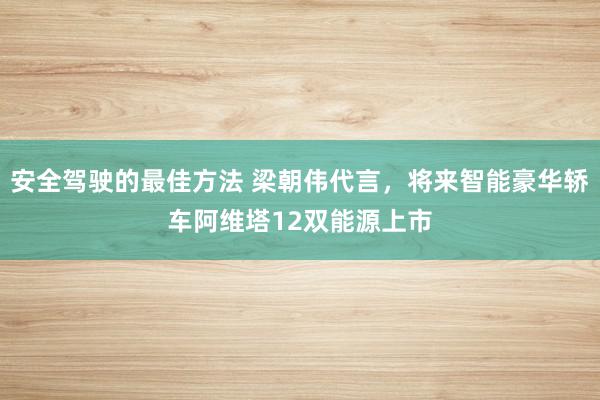 安全驾驶的最佳方法 梁朝伟代言，将来智能豪华轿车阿维塔12双能源上市