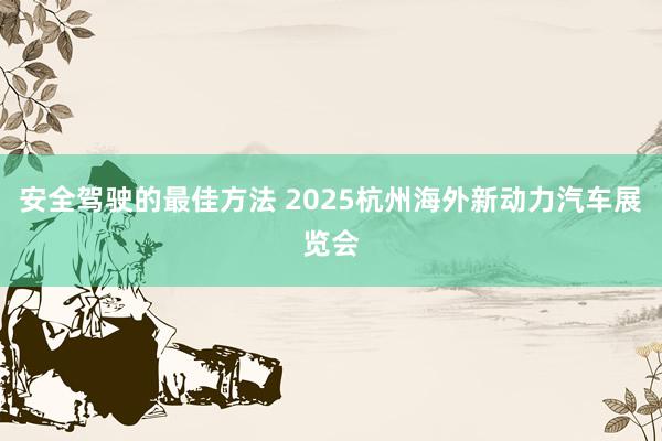 安全驾驶的最佳方法 2025杭州海外新动力汽车展览会