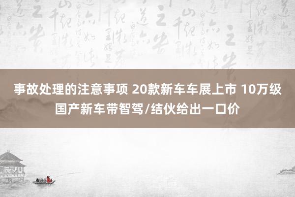 事故处理的注意事项 20款新车车展上市 10万级国产新车带智驾/结伙给出一口价