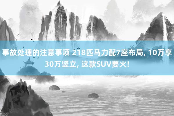 事故处理的注意事项 218匹马力配7座布局, 10万享30万竖立, 这款SUV要火!