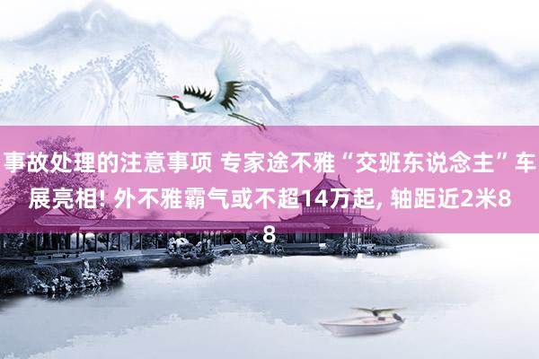 事故处理的注意事项 专家途不雅“交班东说念主”车展亮相! 外不雅霸气或不超14万起, 轴距近2米8