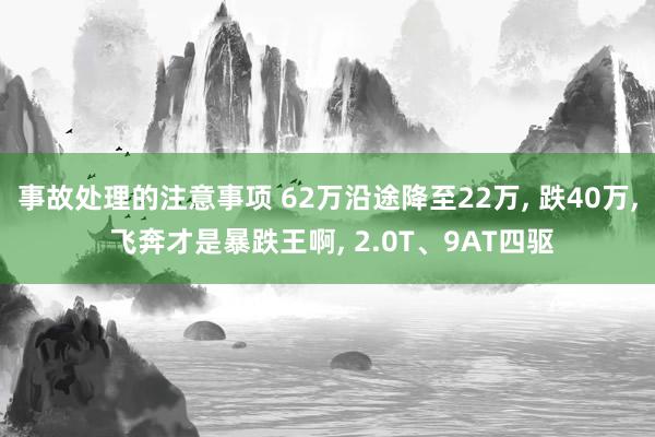 事故处理的注意事项 62万沿途降至22万, 跌40万, 飞奔才是暴跌王啊, 2.0T、9AT四驱