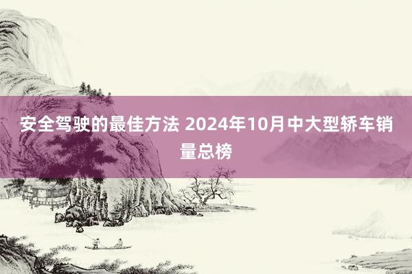 安全驾驶的最佳方法 2024年10月中大型轿车销量总榜