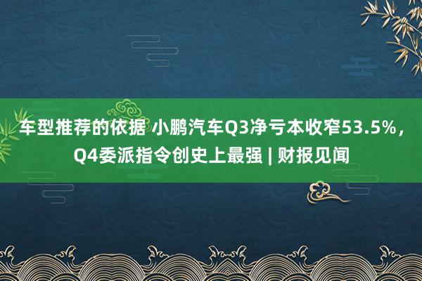 车型推荐的依据 小鹏汽车Q3净亏本收窄53.5%，Q4委派指令创史上最强 | 财报见闻