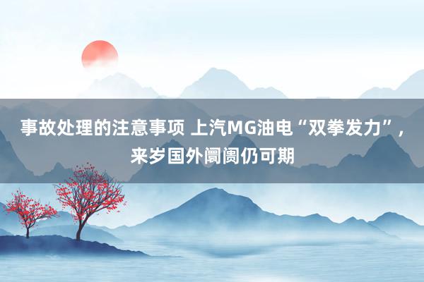 事故处理的注意事项 上汽MG油电“双拳发力”，来岁国外阛阓仍可期