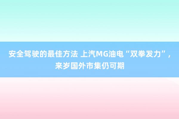 安全驾驶的最佳方法 上汽MG油电“双拳发力”，来岁国外市集仍可期