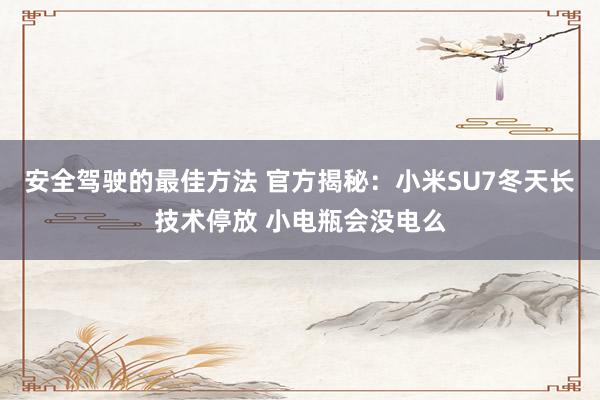 安全驾驶的最佳方法 官方揭秘：小米SU7冬天长技术停放 小电瓶会没电么