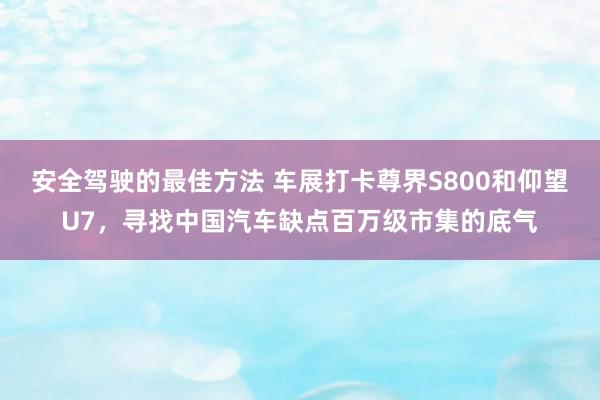 安全驾驶的最佳方法 车展打卡尊界S800和仰望U7，寻找中国汽车缺点百万级市集的底气