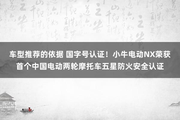 车型推荐的依据 国字号认证！小牛电动NX荣获首个中国电动两轮摩托车五星防火安全认证