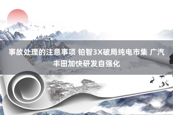 事故处理的注意事项 铂智3X破局纯电市集 广汽丰田加快研发自强化