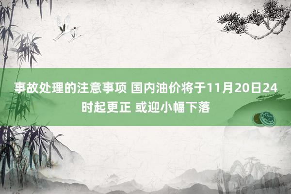 事故处理的注意事项 国内油价将于11月20日24时起更正 或迎小幅下落